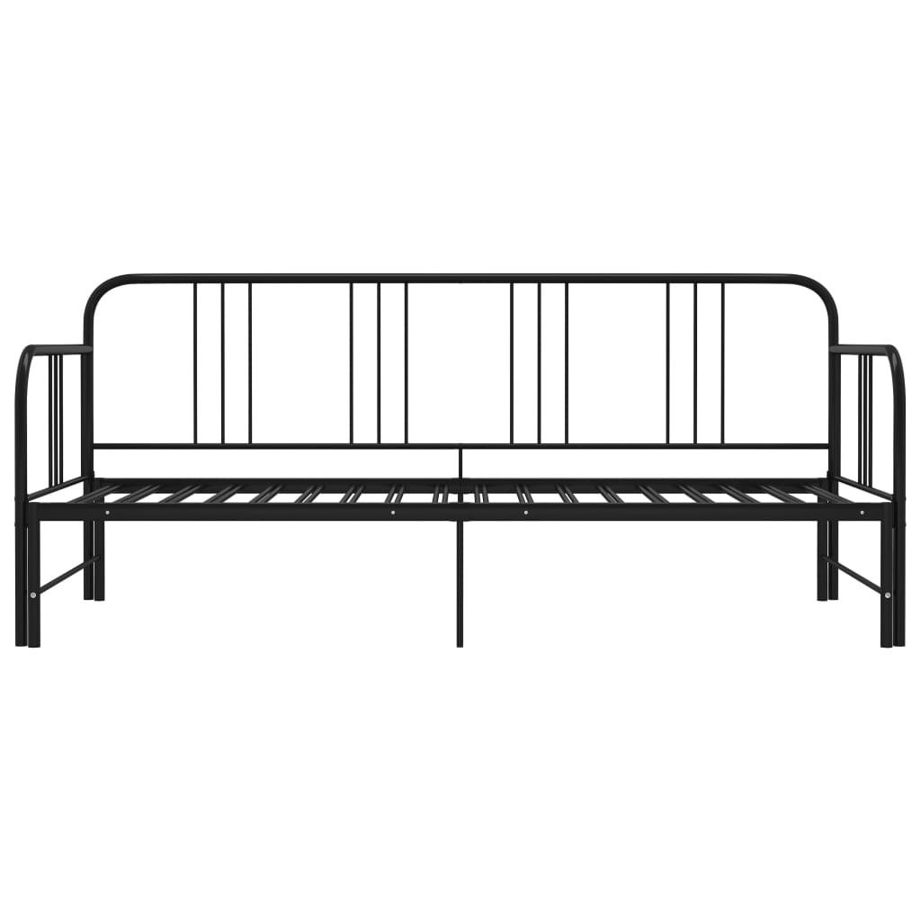 sengestel til udtrækssofa 90x200 cm metal sort