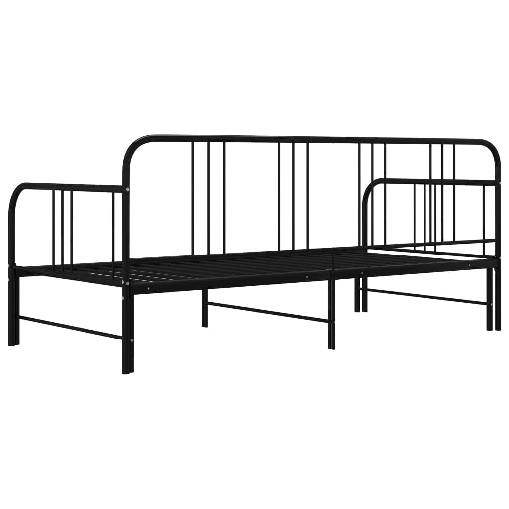 sengestel til udtrækssofa 90x200 cm metal sort