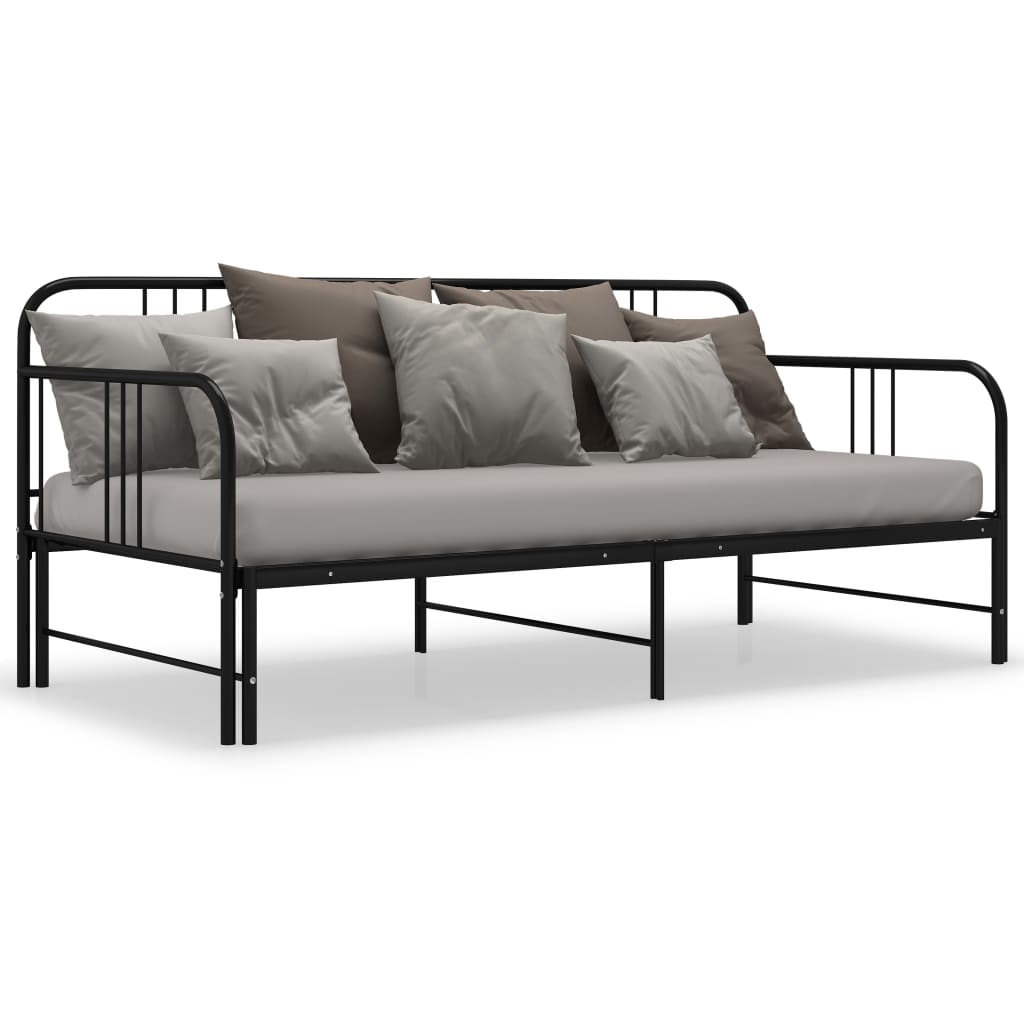 sengestel til udtrækssofa 90x200 cm metal sort