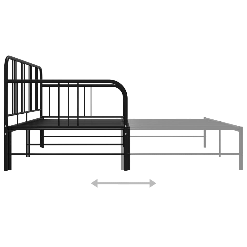 sengestel til udtrækssofa 90x200 cm metal sort