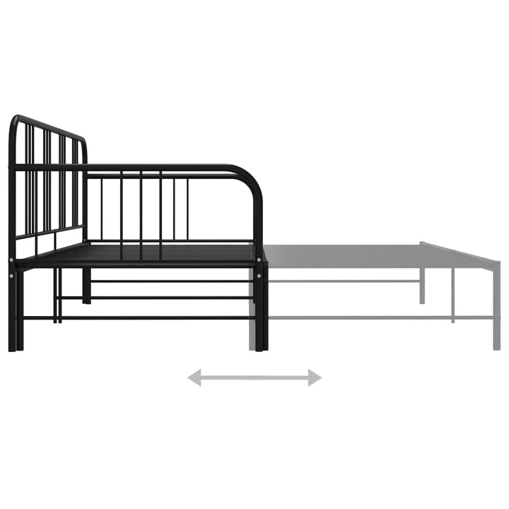 sengestel til udtrækssofa 90x200 cm metal sort