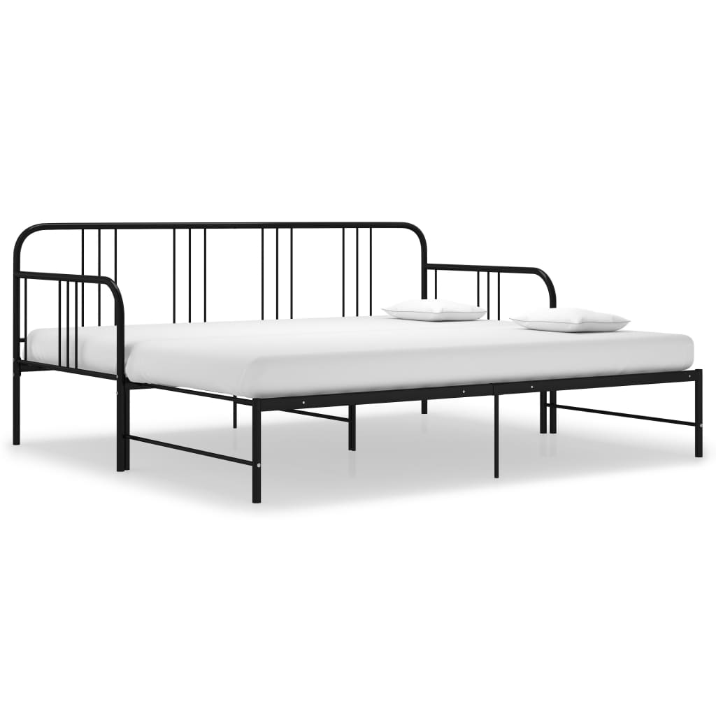 sengestel til udtrækssofa 90x200 cm metal sort