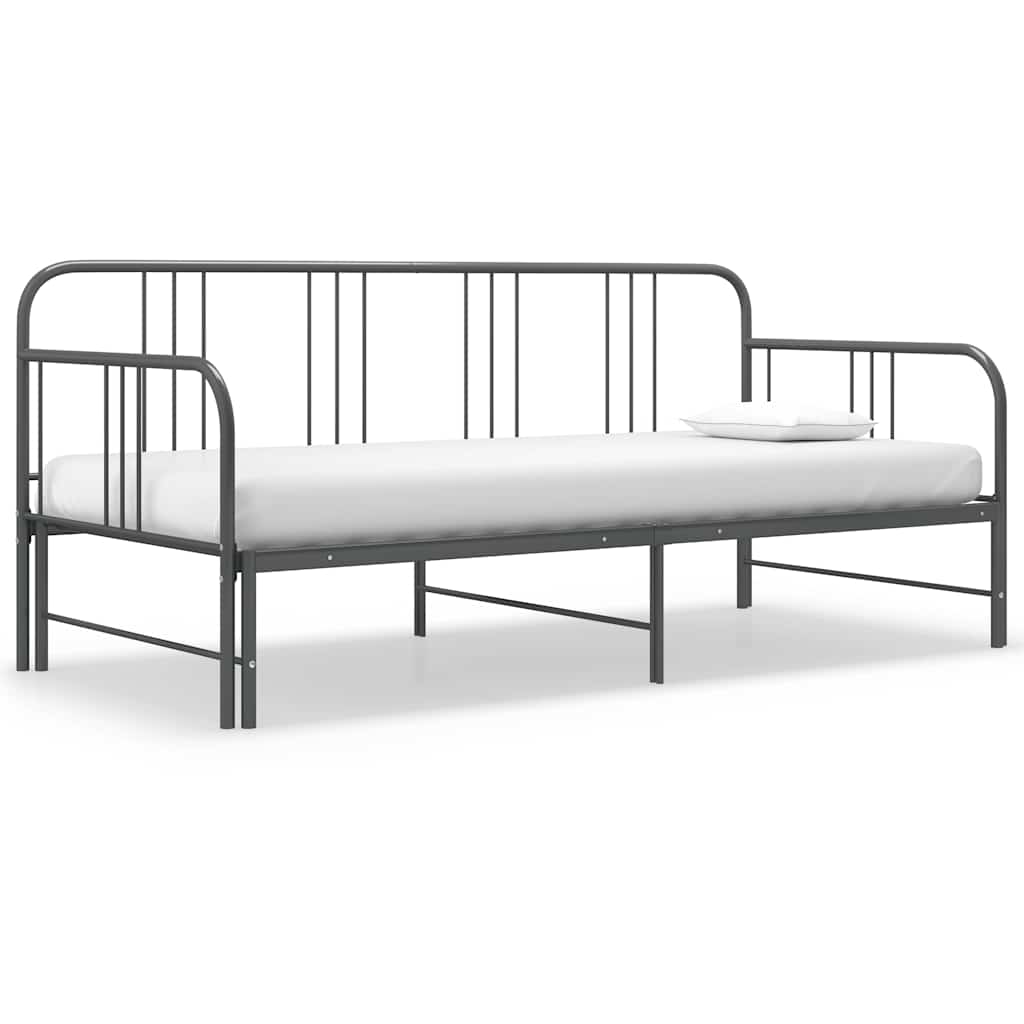 sengestel til udtræksseng 90x200 cm metal grå