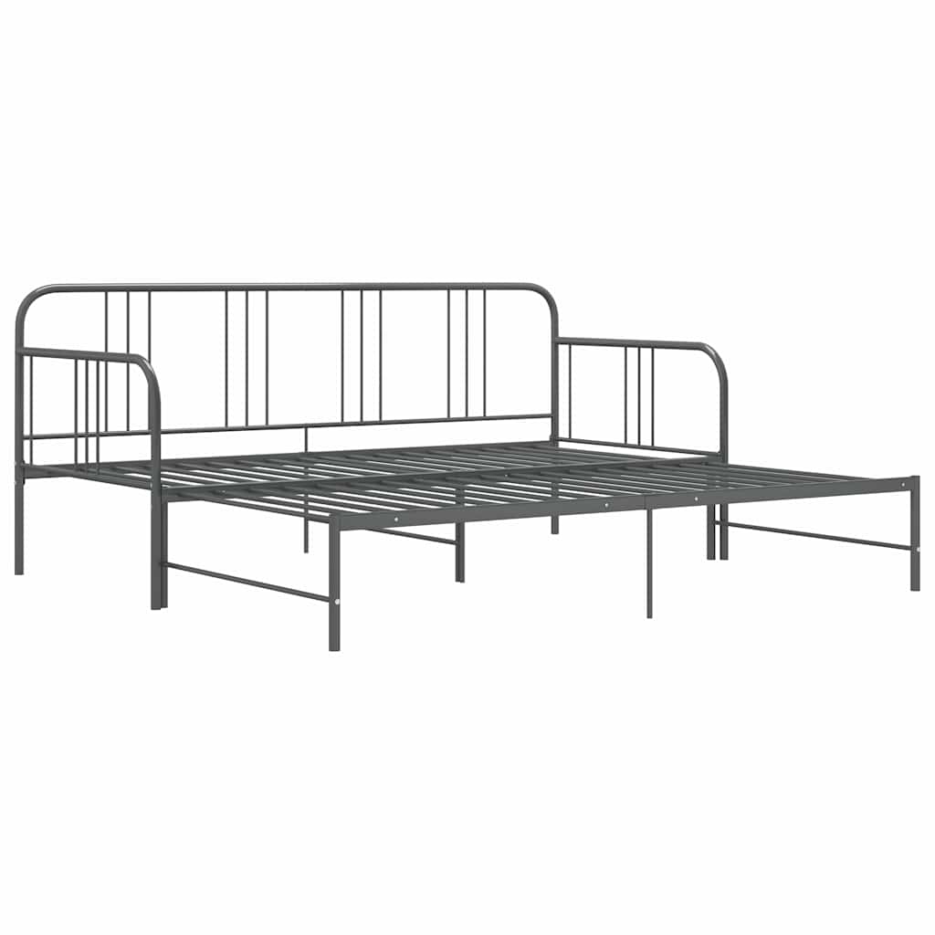 sengestel til udtræksseng 90x200 cm metal grå
