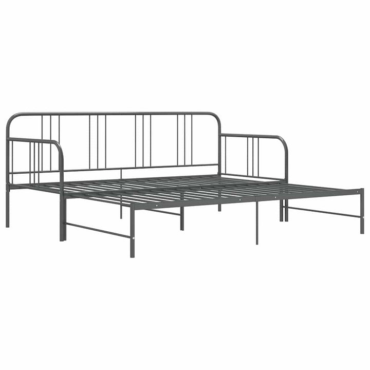 sengestel til udtræksseng 90x200 cm metal grå