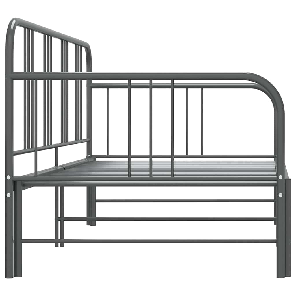 sengestel til udtræksseng 90x200 cm metal grå