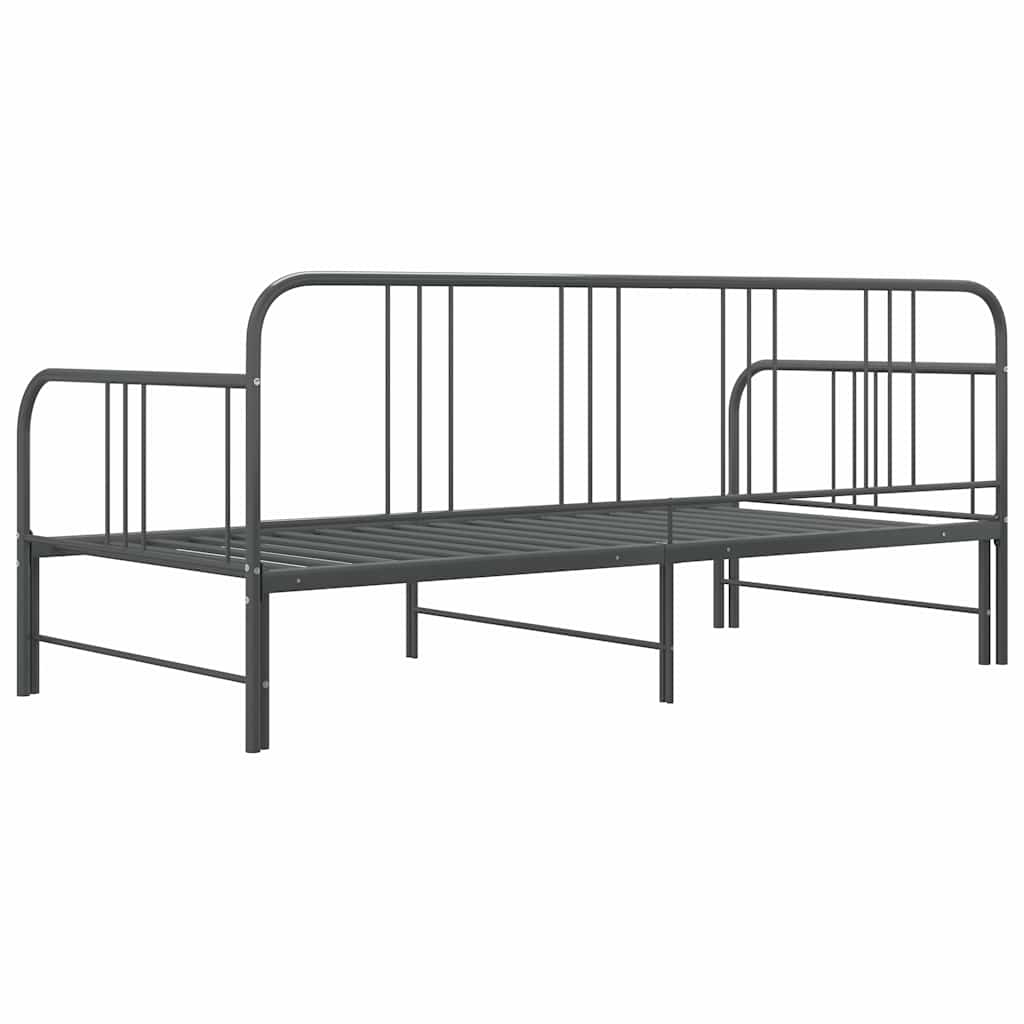 sengestel til udtræksseng 90x200 cm metal grå