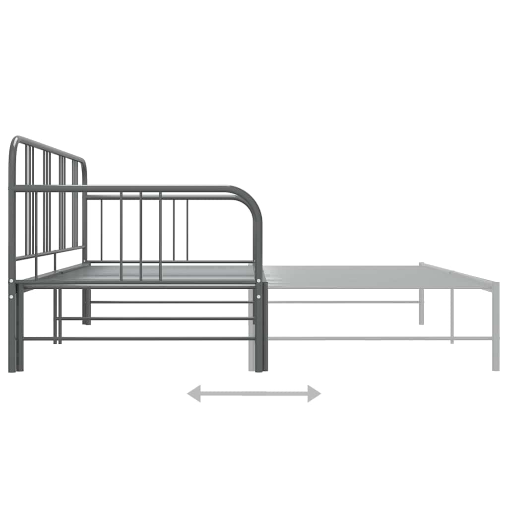 sengestel til udtræksseng 90x200 cm metal grå