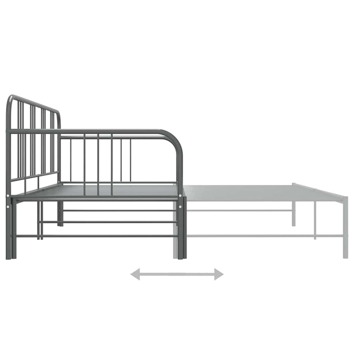 sengestel til udtræksseng 90x200 cm metal grå