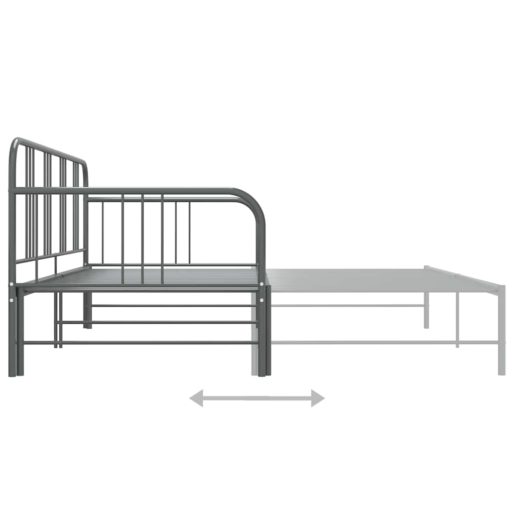 sengestel til udtræksseng 90x200 cm metal grå