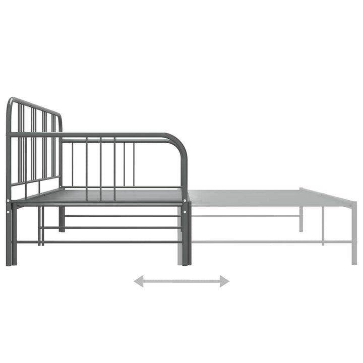 sengestel til udtræksseng 90x200 cm metal grå
