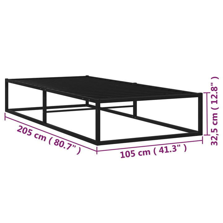 sengestel 100x200 cm metal sort