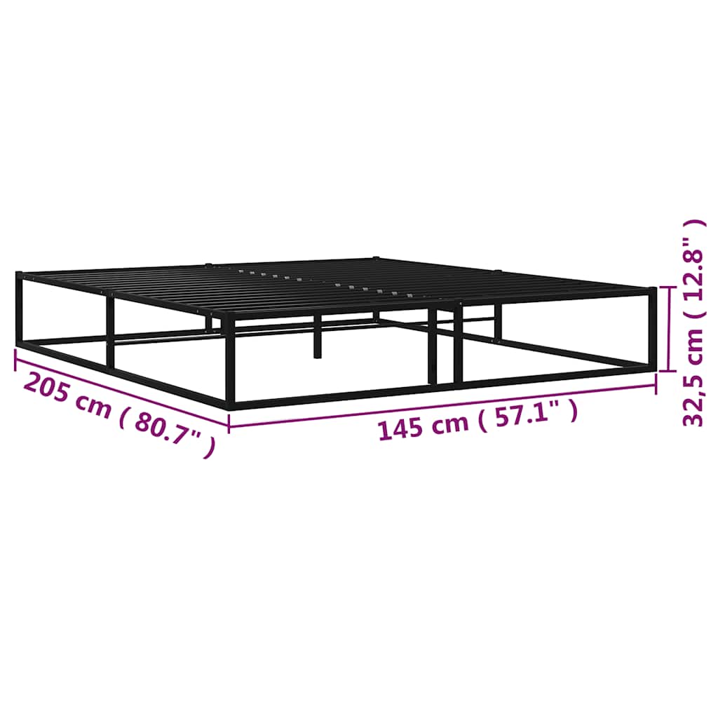 sengestel 140x200 cm metal sort