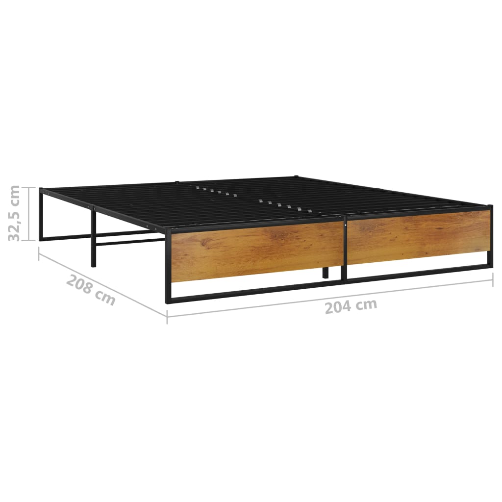sengestel 200x200 cm metal sort