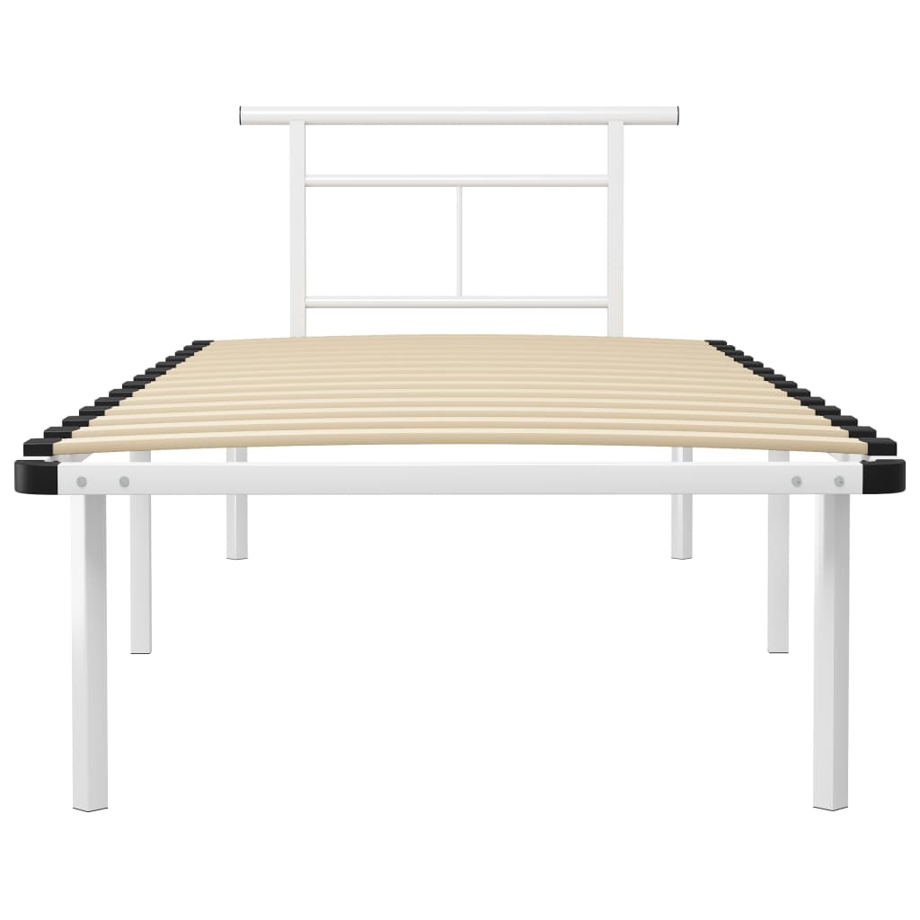 sengestel 90x200 cm metal hvid