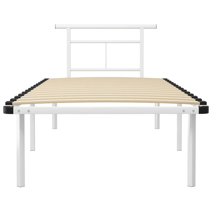 sengestel 90x200 cm metal hvid