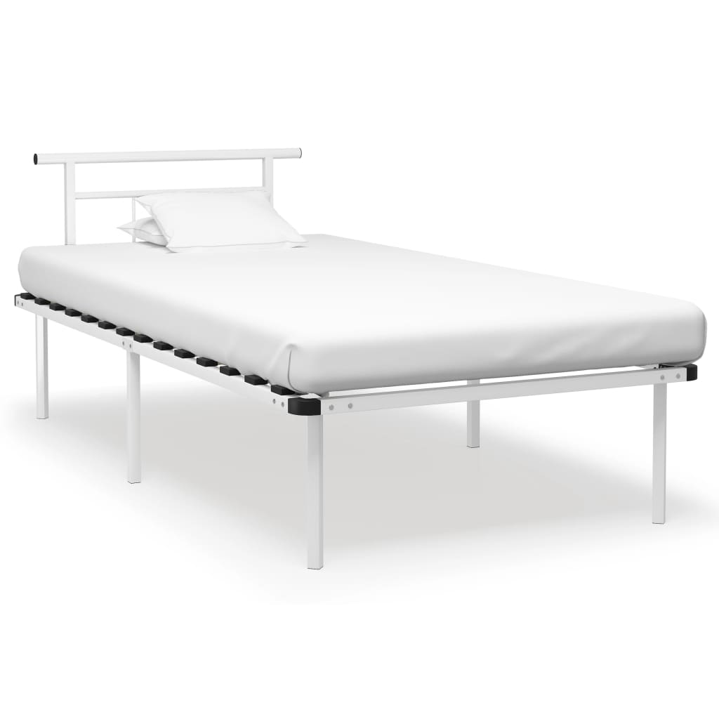sengestel 100x200 cm metal hvid