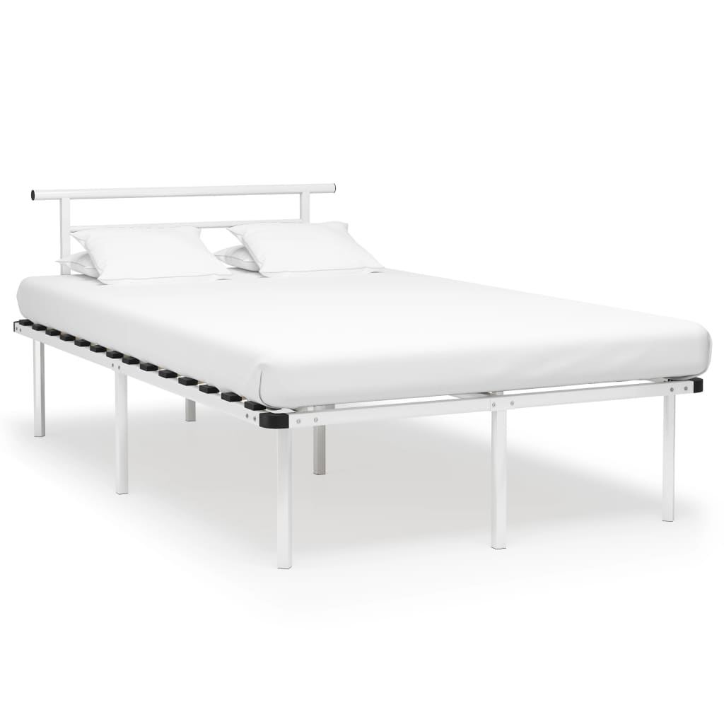 sengestel 120x200 cm metal hvid