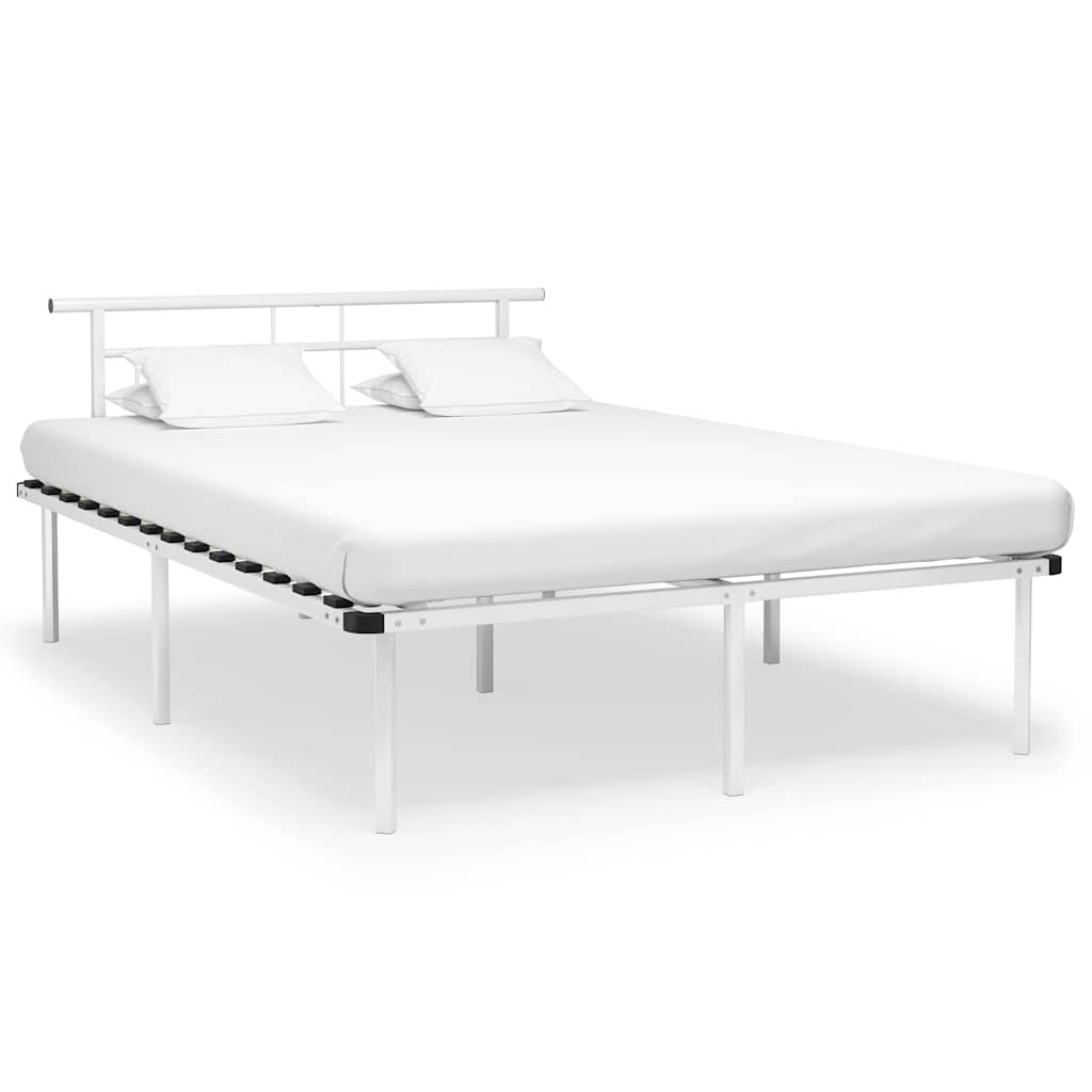 sengestel 140x200 cm metal hvid