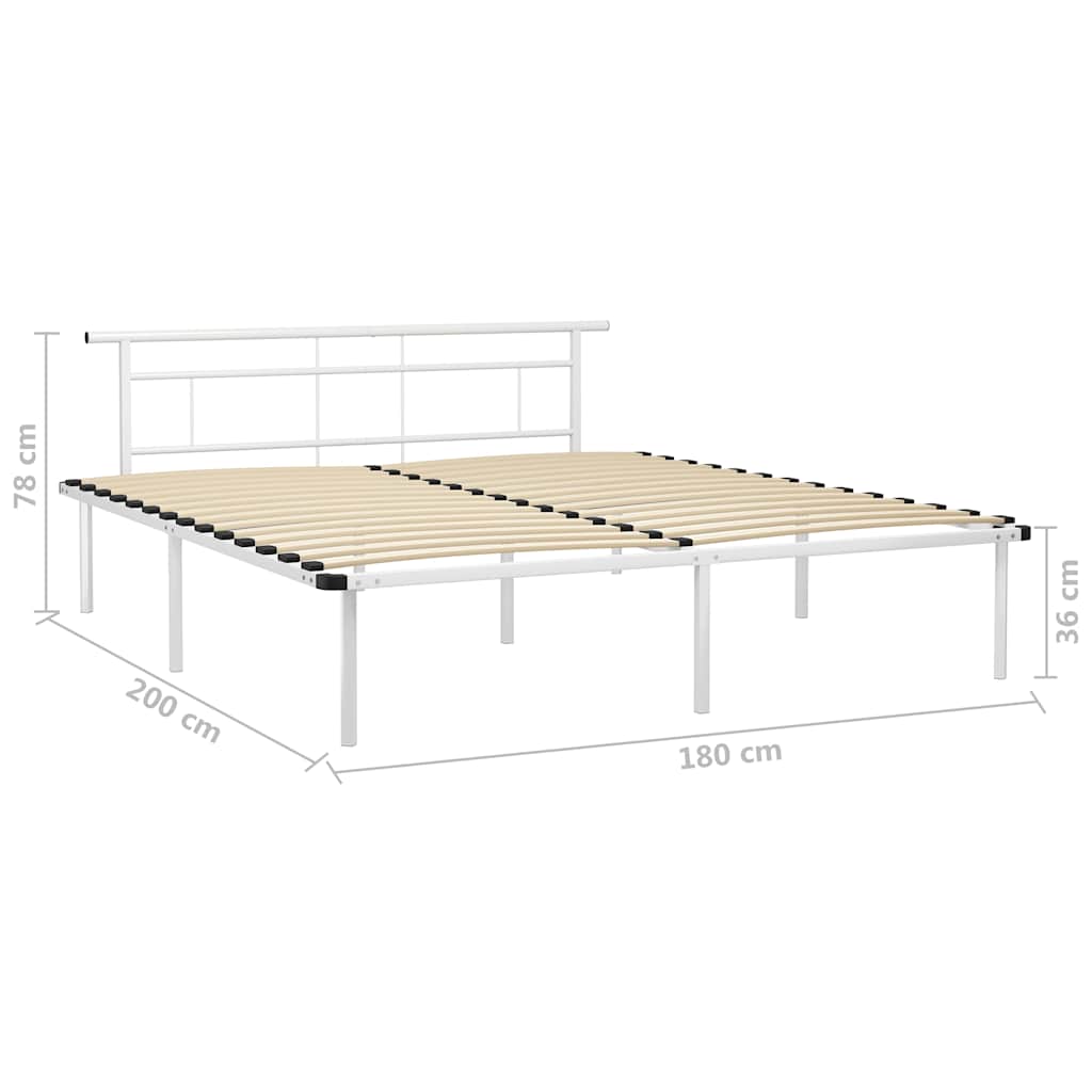 sengestel 180x200 cm metal hvid
