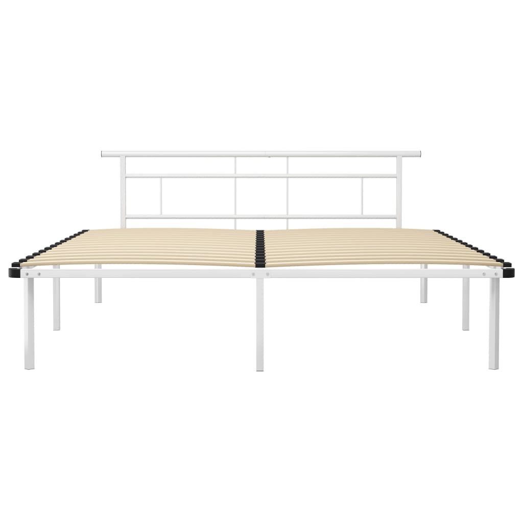 sengestel 200x200 cm metal hvid