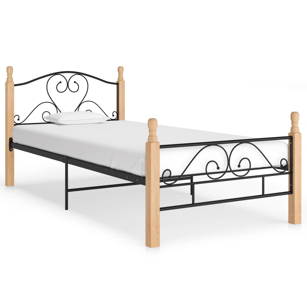 sengeramme 90x200 cm metal sort