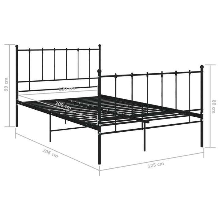 sengestel 120x200 cm metal sort