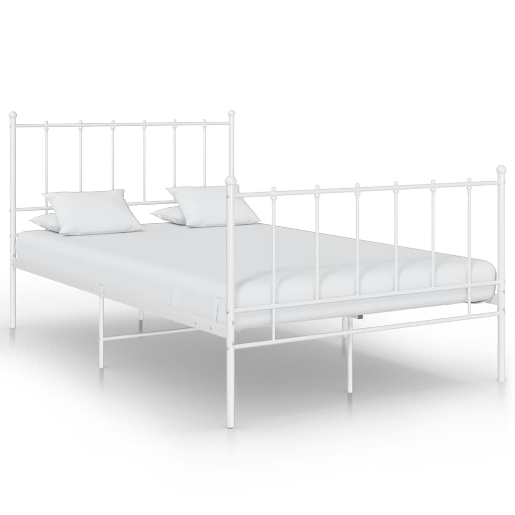 sengestel 120x200 cm metal hvid