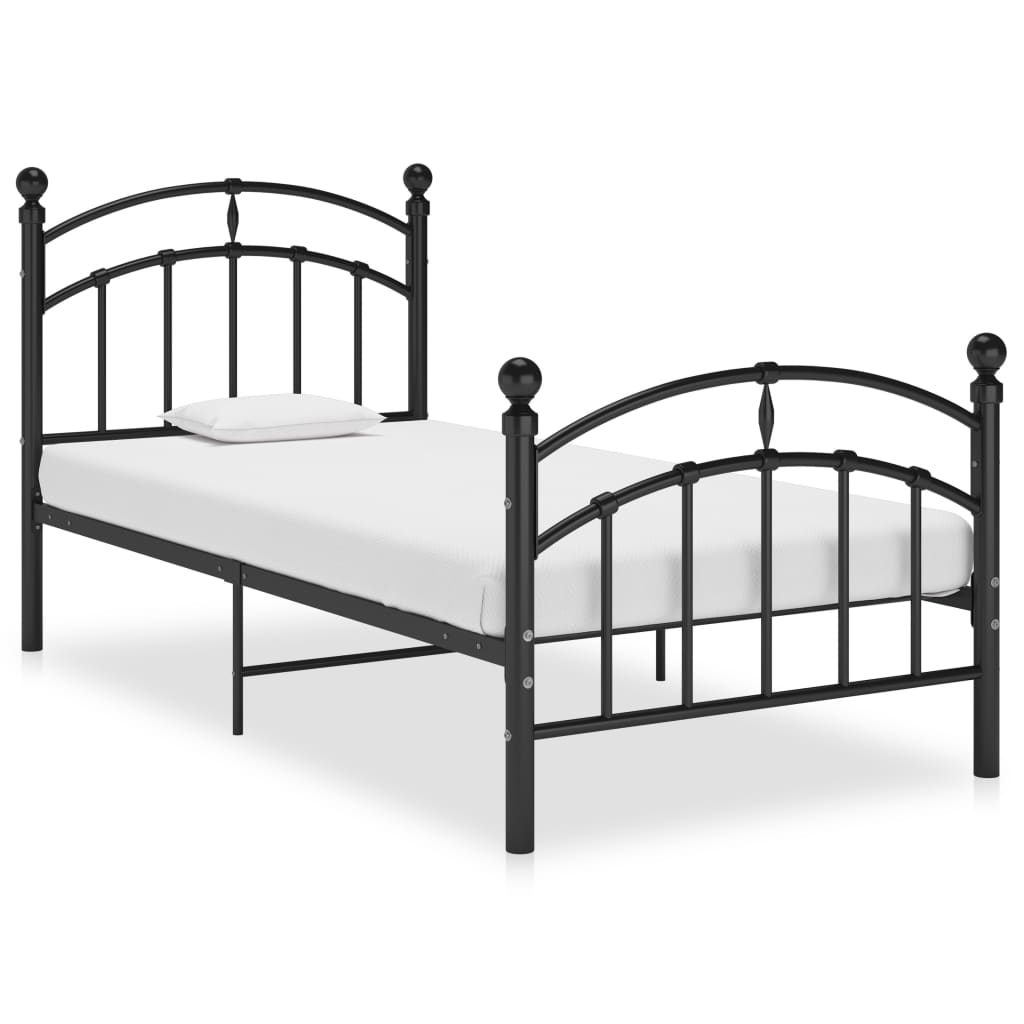 sengestel 100x200 cm metal sort