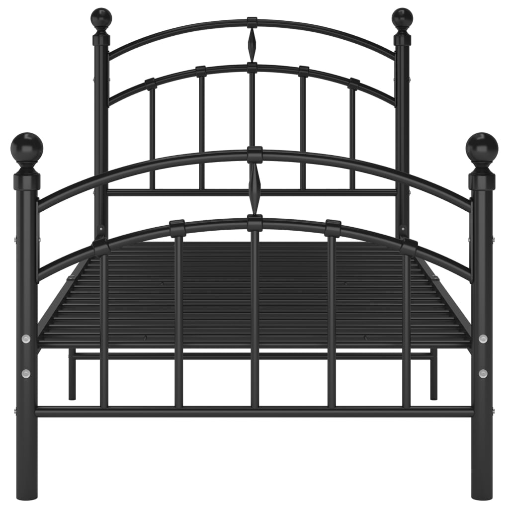 sengestel 100x200 cm metal sort