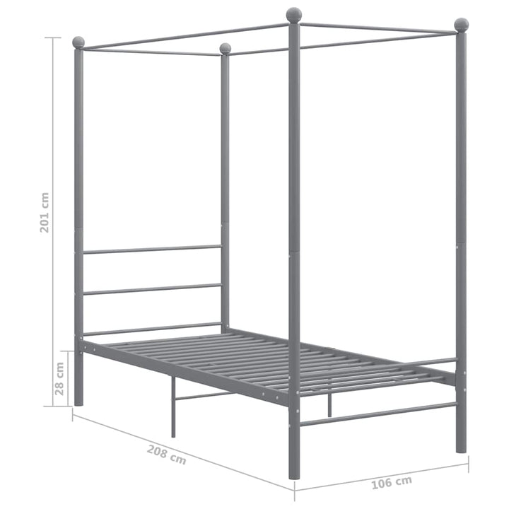 sengestel til himmelseng 90x200 cm metal grå