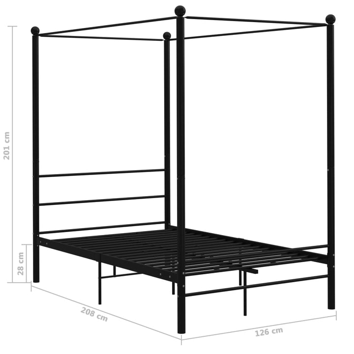 sengestel til himmelseng 120x200 cm metal sort