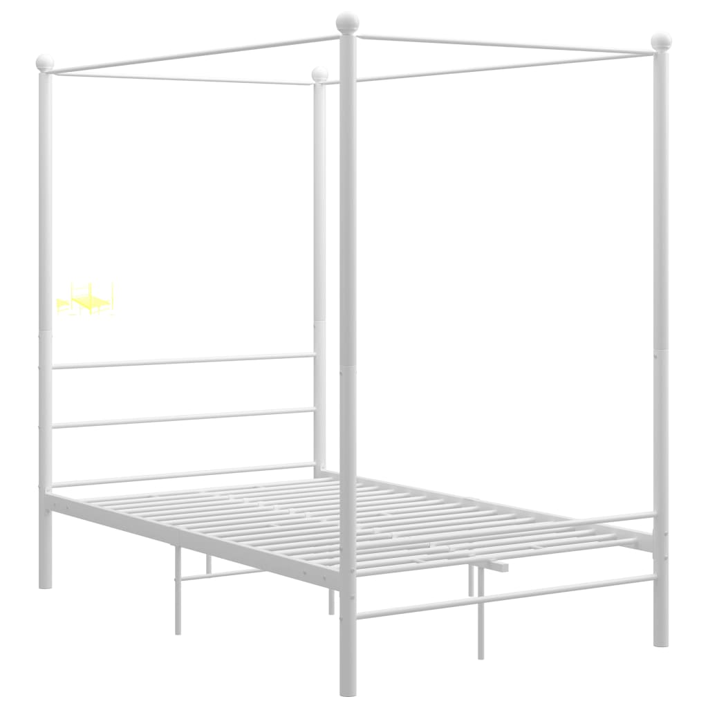 sengestel til himmelseng 120x200 cm metal hvid
