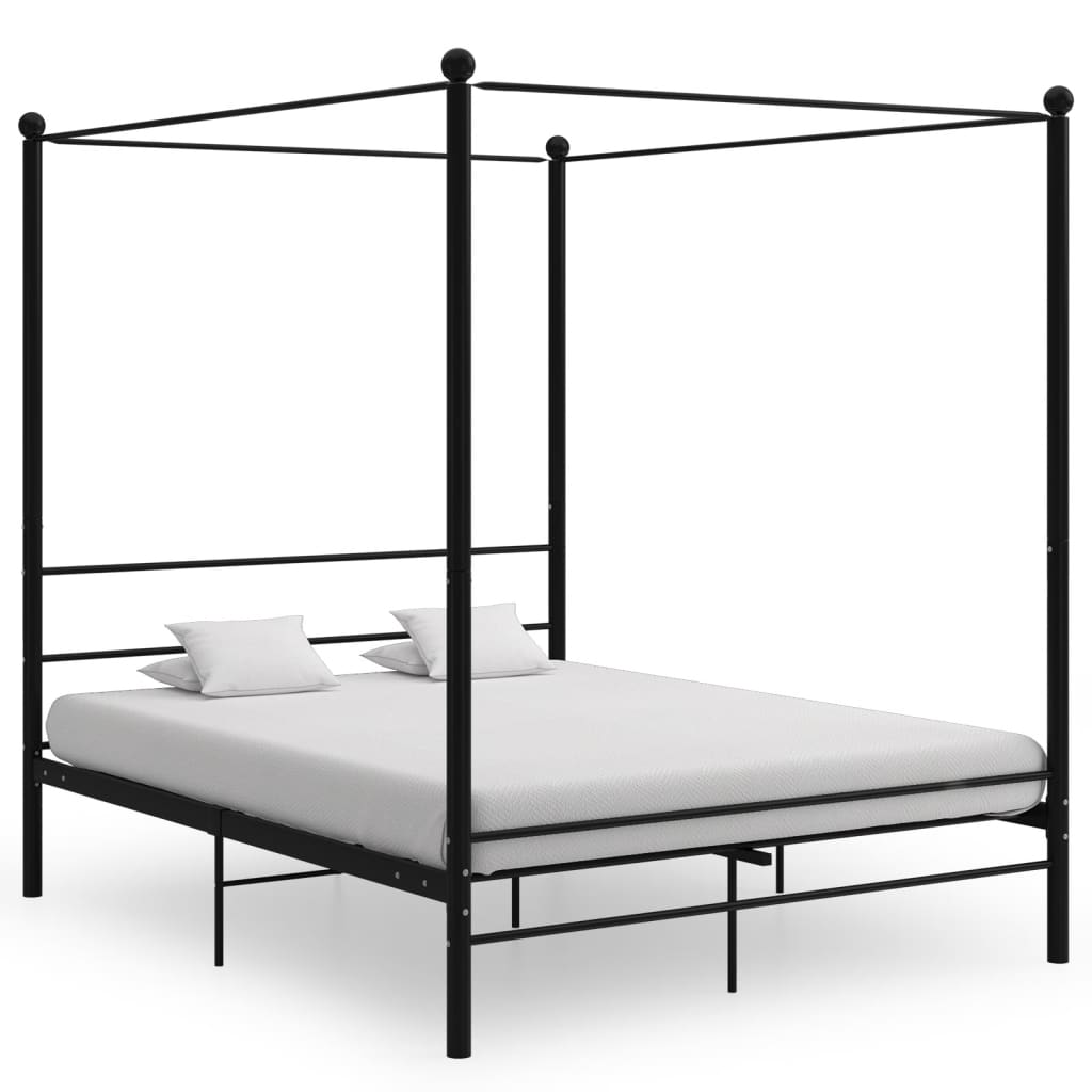 sengestel til himmelseng 160x200 cm metal sort