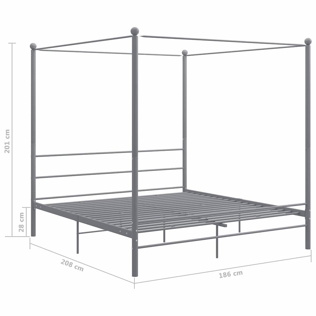 sengestel til himmelseng 180x200 cm metal grå
