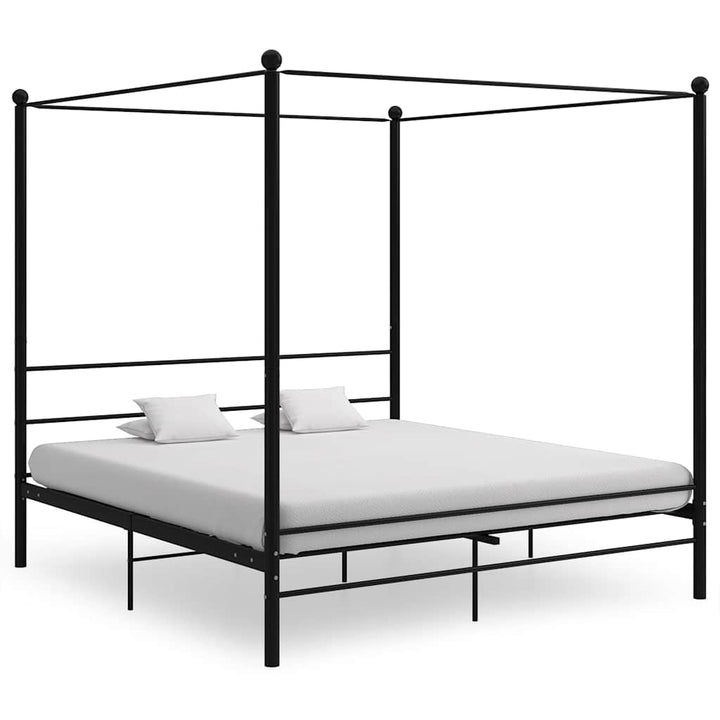 sengestel til himmelseng 200x200 cm metal sort