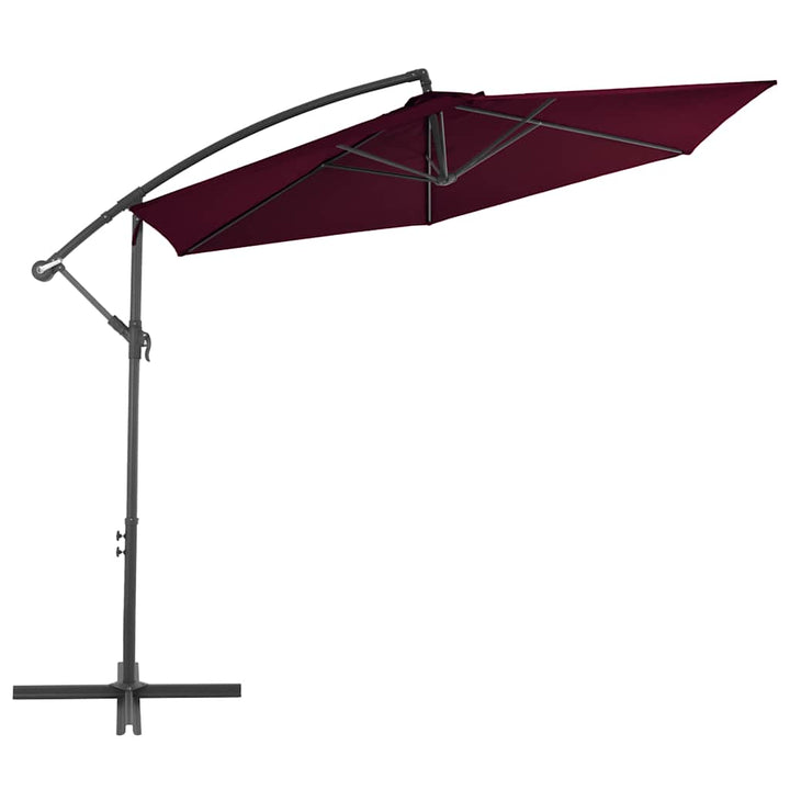 hængeparasol 300 cm aluminiumsstang bordeauxrød