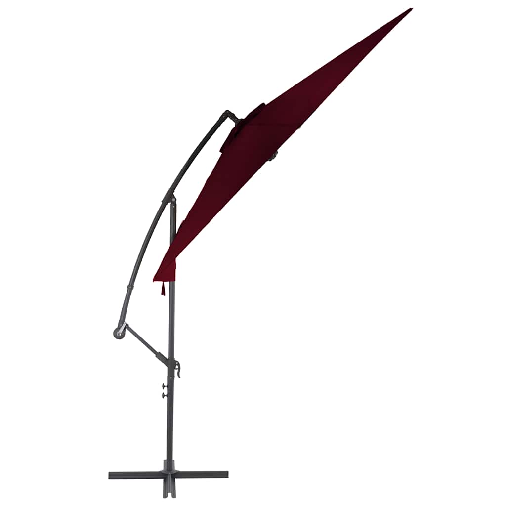 hængeparasol 300 cm aluminiumsstang bordeauxrød