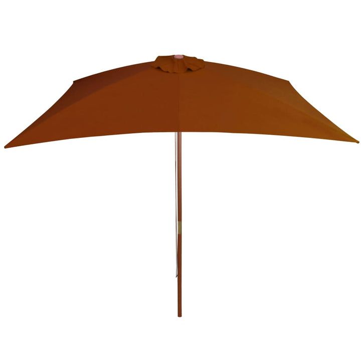 haveparasol 200x300 cm træstang terrakotta