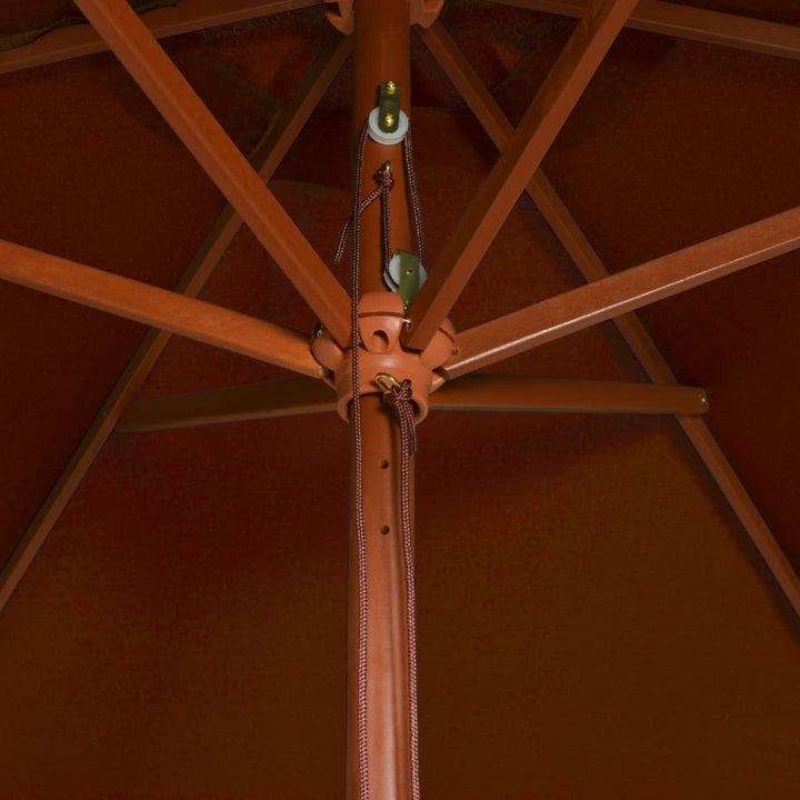 haveparasol 200x300 cm træstang terrakotta