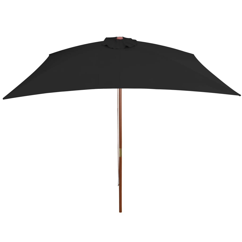 haveparasol 200x300 cm træstang sort