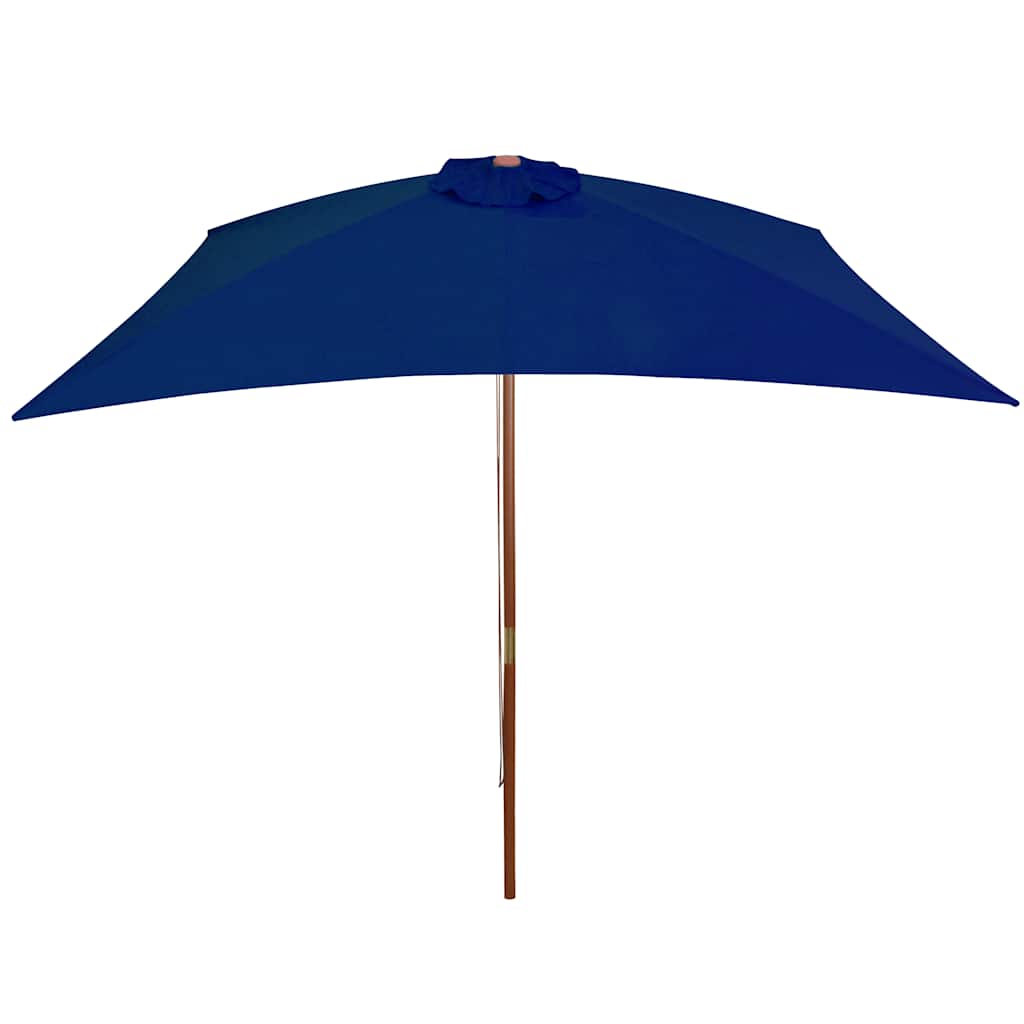 haveparasol 200x300 cm træstang blå