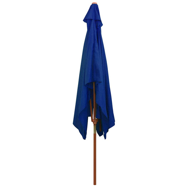 haveparasol 200x300 cm træstang blå