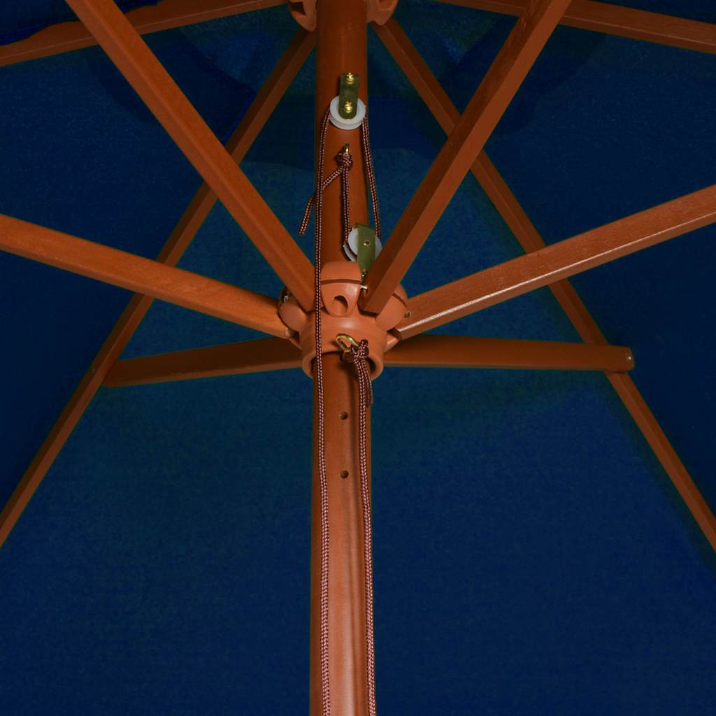 haveparasol 200x300 cm træstang blå
