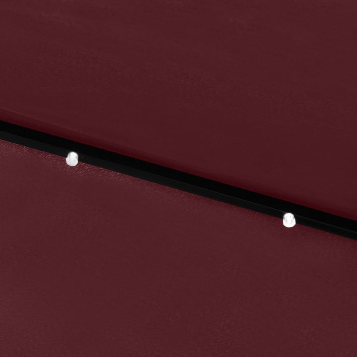 parasol med LED-lys og stålstang 2x3 m bordeauxrød