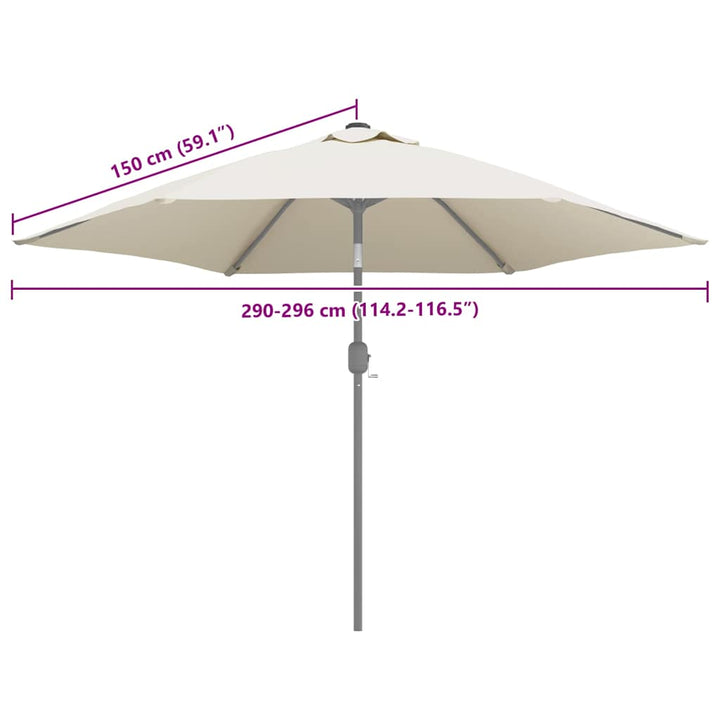 udskiftningsdug til parasol 300 cm sandfarvet