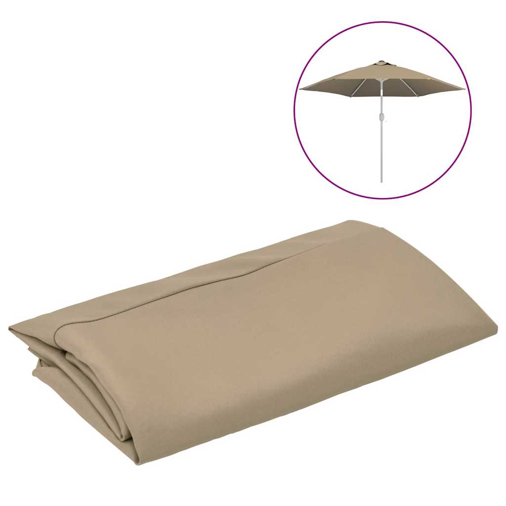 udskiftningsdug til parasol 300 cm gråbrun