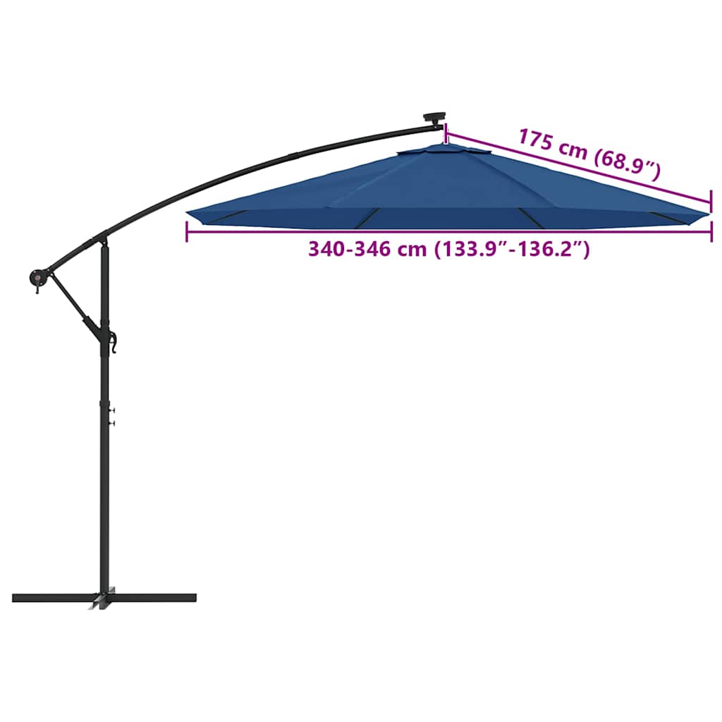 Udskiftningsdug til parasol Azurblå 350 cm