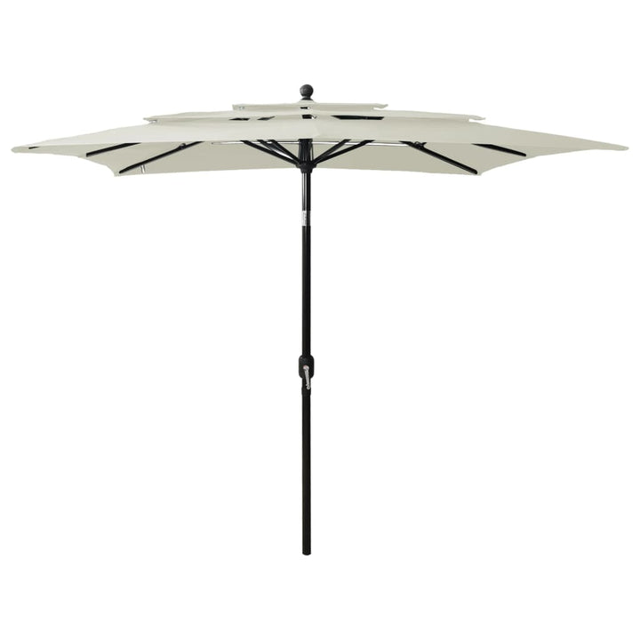 parasol 2,5x2,5 m aluminiumsstang 3 niveauer sandfarvet