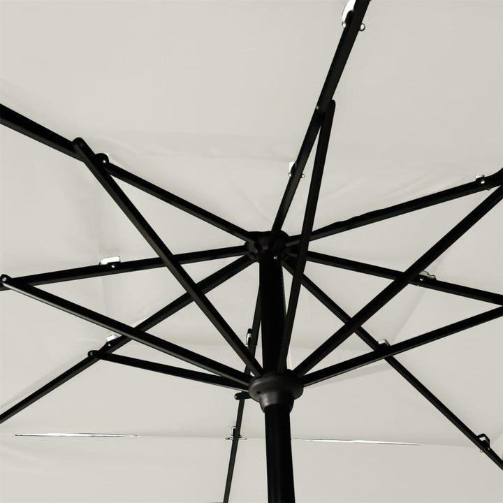 parasol 2,5x2,5 m aluminiumsstang 3 niveauer sandfarvet